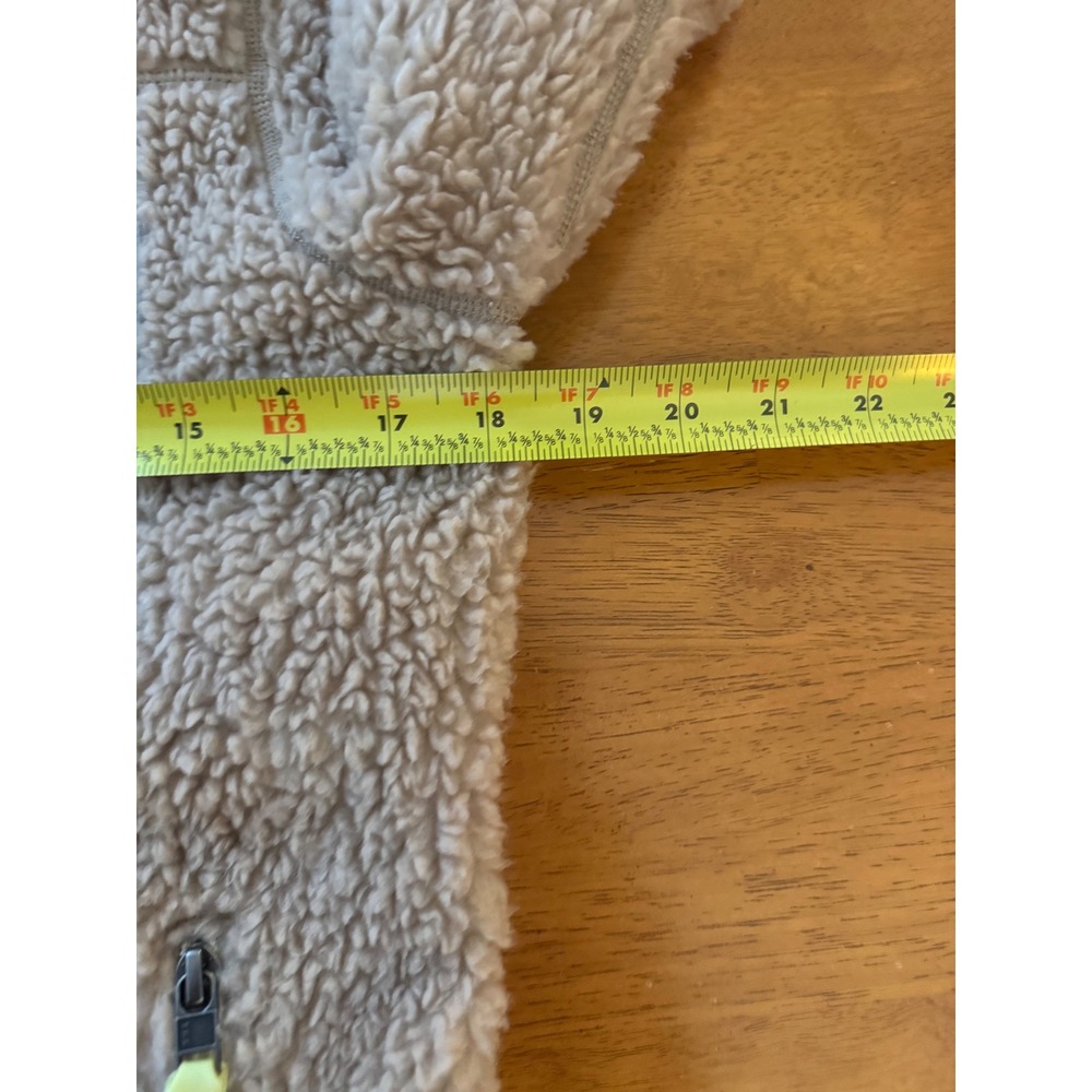 Patagonia Women's Classic Retro-X Fleece Jacket Tan Grey Neon Yellow Size Medium - Picture 6 of 8